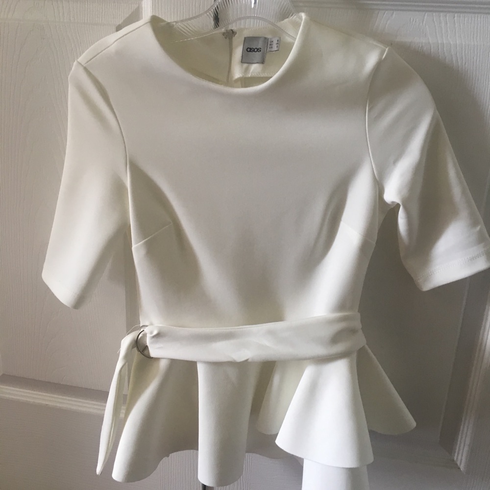 ASOS white peplum top